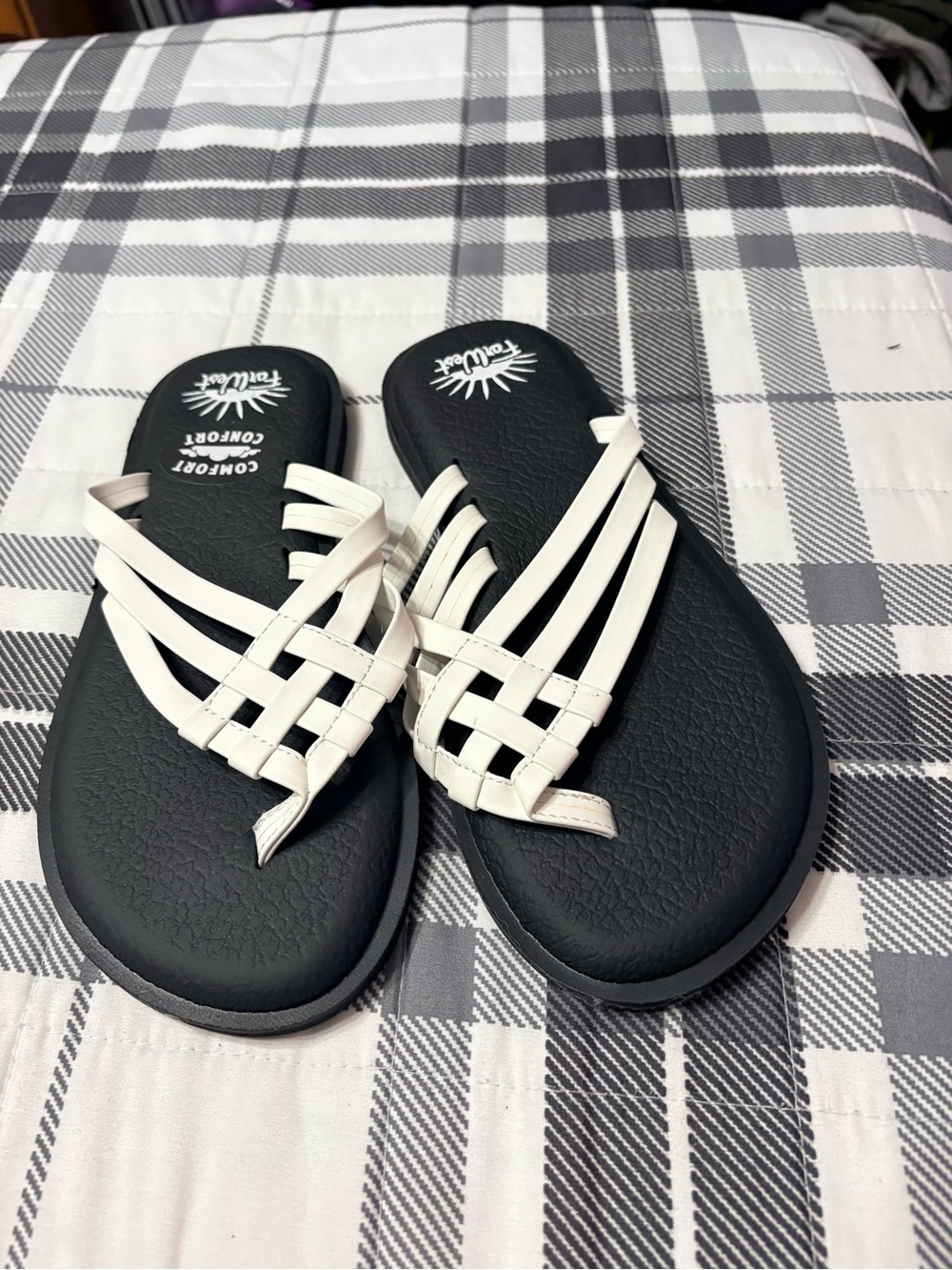White Strappy Comfort Sandals for Women